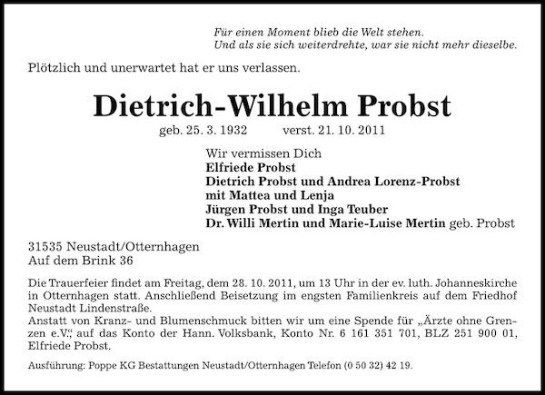 Bild zu Wilhelm Probst