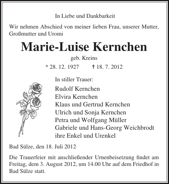 Bild zu Marie-luise Kernchen