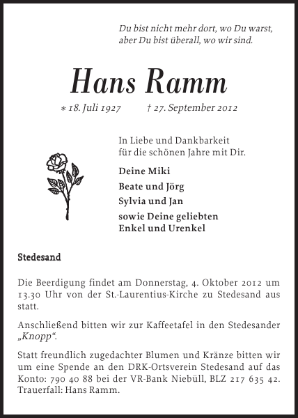 Bild zu Hans Ramm