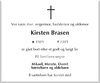 Kirsten Brasen : Dødsfald