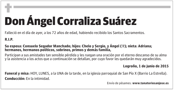 Don Ángel Corraliza Suárez